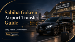 Sabiha Gokcen airport transfer guide with black VIP van by TaksiPremium